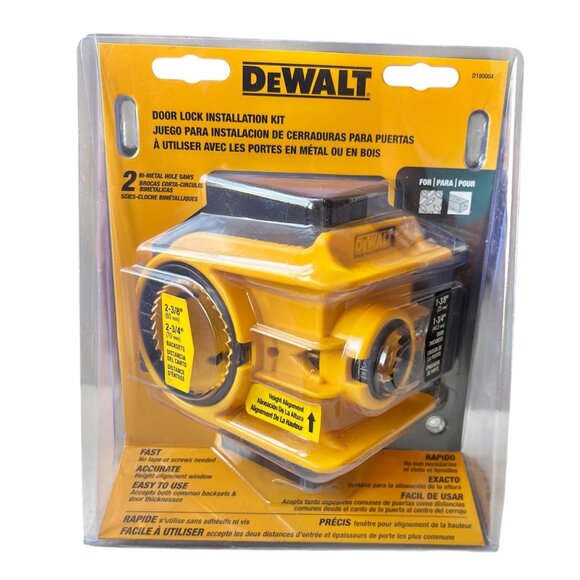 Dewalt Other - DeWalt Door Lock Installation Kit D18004 2 Bi-Metal Hole Saws Mandrel Drill Bit